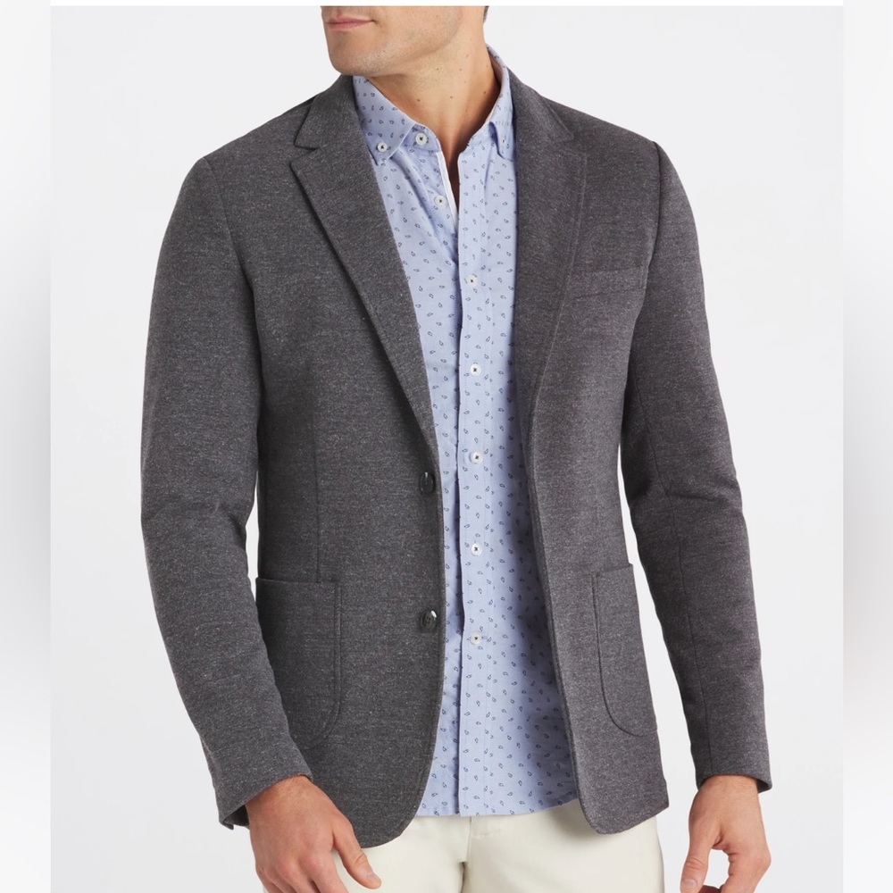NWT Stitch Fix ArteFact‎ Heathered Knit Blazer Stretchy Gray 3XL Long Preppy